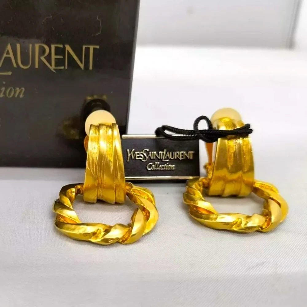 Vintage Yves Saint Laurent gold hoop earrings